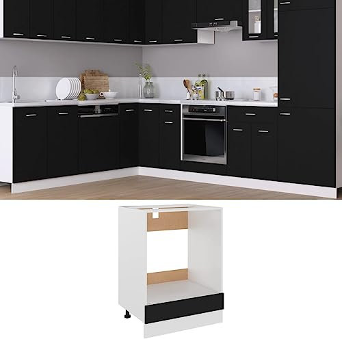 Générique Armoire à Four Noir 60x46x81,5 cm Aggloméré,Meubles,Armoires & Meubles de Rangement,Meubles de Cuisine,18.9 kg,Noir,802498