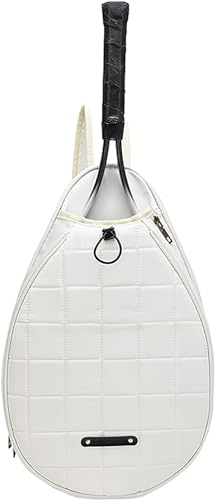 MASKIS Tennis Bag, Waterproof Tennis Backpack, Tennis Crossbody Bag, Proof Tennis Racket Cover, Squash Bag for Children, Squash Racquet and Outdoor Sports Accessories,White