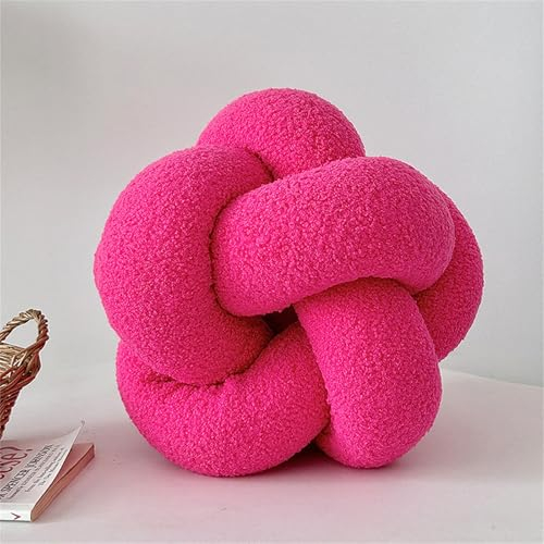 Herfair Knotenkugelkissen Knoten Kissen Dekorative Wurfkissen 30cm Ultra weiche Lamm Samt geknotete Kissen Knotenkissen Home Dekoration für Sofa Bett Couch (Rose)