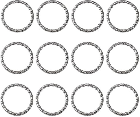Oiieco 12 rodamientos de bolas de bicicleta de 40 mm – Juego de dirección 1 1/8 anillo de bola cojinete de jaula, espaciador de manillar de bicicleta, rodamiento de bolas delantero para BMX, bicicleta