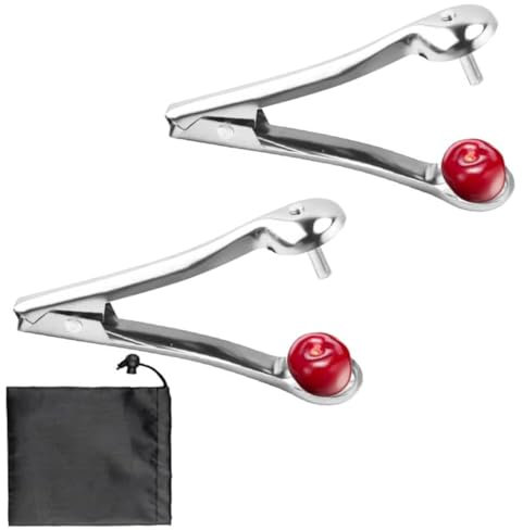 Lot de 2 dénoyauteurs de cerises, dénoyauteurs d'olives, dénoyauteurs d'olives portables en acier inoxydable pour cuisine, aubépine, datte, jujube, cerises