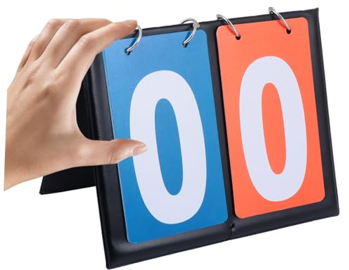 BESPORTBLE Basketball Score Board 2-Digit Portable Score Flipper for Match Scoring Lightweight Plastic Flip Scoreboard for Indoor Basketball Table Tennis Volleyball Games