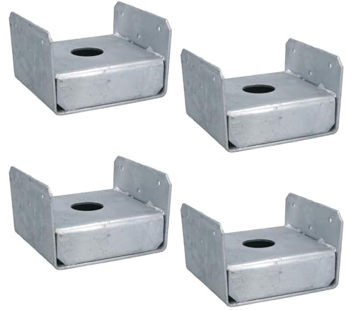 Däckstolpe bashållare pelare fotfäste 100 mm x 100 mm pergola baldakin 4-pack