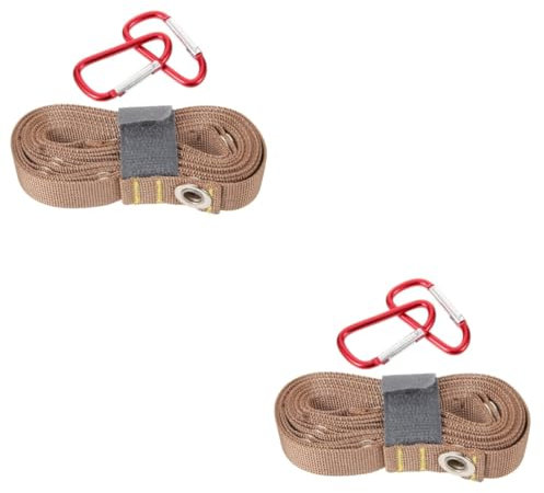Kisangel 2 Piezas tendedero Tent tendedor Accesorios de Camping Accesorio de Camping Inflable Equipo pabellón Cuerda de Tienda a Prueba de Viento Correa de la Barra de la Tienda Nylon Brown
