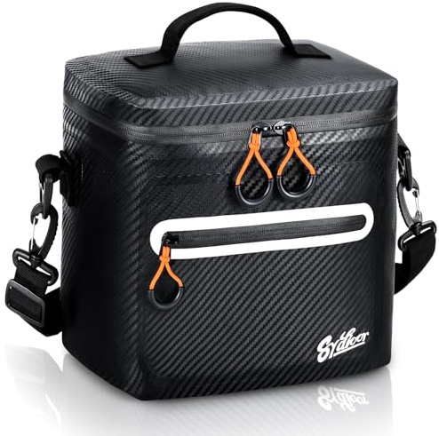 Sydioor 7L Kleine Kühltasche Isoliert – Tragbare Mini-Kühltasche Wasserdicht & Auslaufsicher, Thermo-Lunchtasche für Camping, Picknick, Strand, Grillen, Carbon-Schwarz