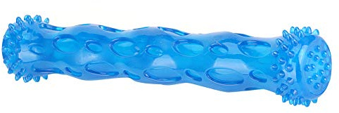 TARSHYRY Bite And Brush Dog Toy, Dog Toothbrush Toy Squeaky for Aggressive Chewers Silicone Chew Teeth Cleaning for Medium Large, 11.02x2.17x2.17inch (Blue L)