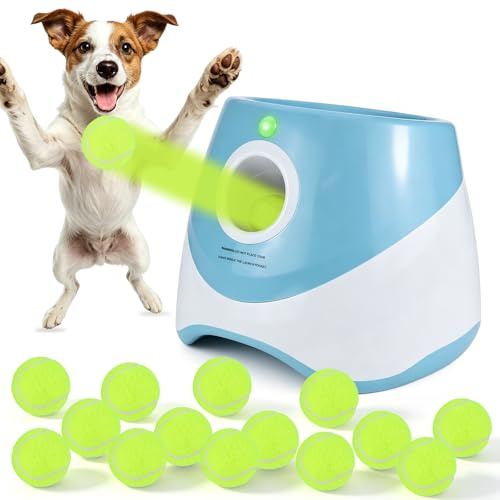 Lanzador Automático de Pelotas para Perro con 15 Mini Pelotas de Tenis