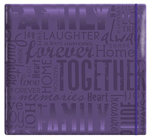 MBI 12 x 12-Inch Gloss Post Bound Scrapbook, Family, Dark Purple