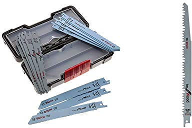 Bosch Professional 15 pièces Lame de scie sabre Ensemble bois et métal (pour le bois et le métal) & 5 Lames de scie sabre S 1531 L Top for Wood (bois, 240 x 19 x 1,5 mm, accessoires scie sabre)