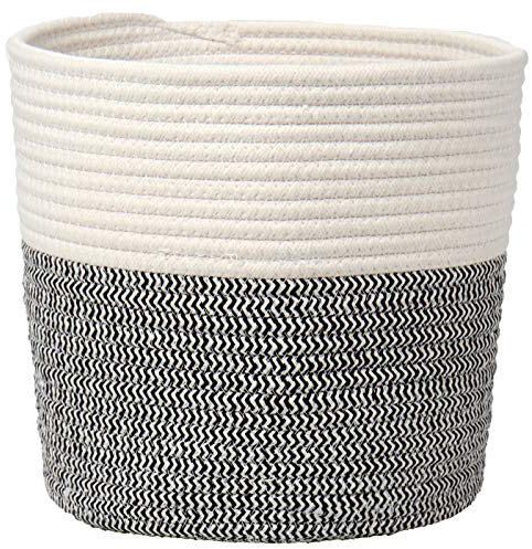 Briful 10x10 Cotton Rope Woven Basket 25cmx25cm Plant Pots Indoor Jute Planter Rope Plant Baskets Plant Containers for Plants, Toys, Crafts, Rustic Home Decor