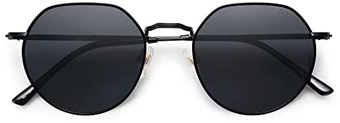 SOJOS Round Polygon Polarized Sunglasses for Women Men Retro Classic Vintage Panto Shades SJ1157