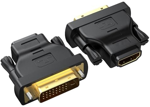RyzzRooa DVI to HDMI Adapter 2-Pack, Bidirectional Female HDMI to DVI-D(24+1) Male Adapter with Gold-Plated for Computer, Monitor, Projector, TV, PS3/4/5 Nintendo Switch and More