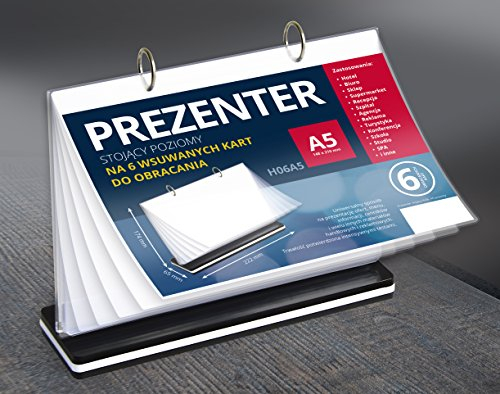 FALAMBI Tischaufsteller, Tischflipchart, mehrfach Werbeaufsteller, DIN A5, Acryl beidseitig nutzbar, 4 Hüllen für bis zu 8 Seiten