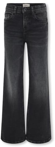 KIDS ONLY Mädchen Kogjuicy Life Wide Leg DNM Dcc369 Noos Hose, Washed Black, 140 EU