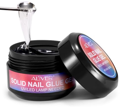 Solido Gel Adesivo per Unghie Acriliche - Colla UV per Unghie Artificiali per una Lunga Durata