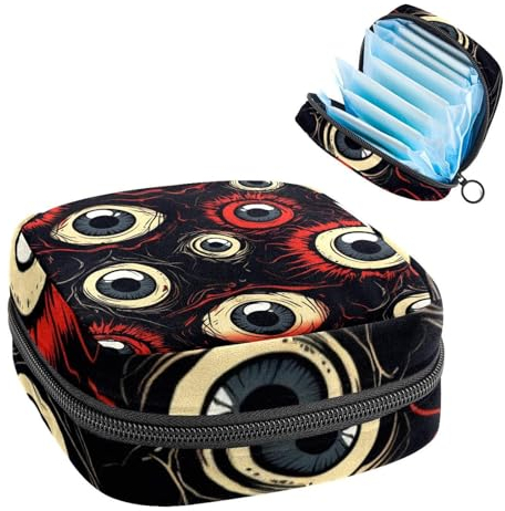 Aufbewahrungstasche für Damenbinden, Halloween-Augapfel-278 für die erste Periode, für Mädchen und Frauen, Menstruationstassenbeutel, Menstruationstasse, für weibliche Menstruation, Tamponbeutel