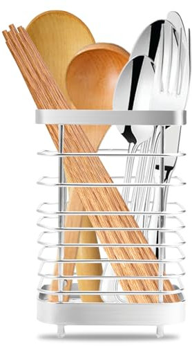 Panier à couverts en acier inoxydable pour plan de travail et ustensiles de cuisine