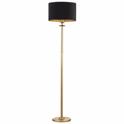 Casa Padrino Lampada da Terra Barocco di Lusso Ottone con Patina/Nero A. 172 cm - Lampade da Terra in Stile Barocco
