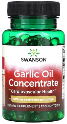 Swanson - Garlic Oil Concentrate, 500mg | Heart Health and Immune Support - 250 Softgels