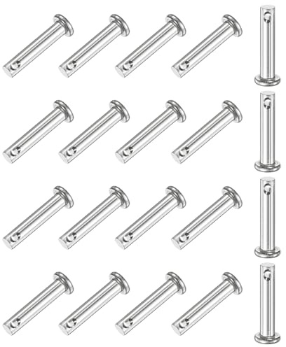 M METERXITY 20-Pack Single Hole Clevis Pins, M5 x 25mm 304 Stainless Steel Flat Head Clevis Pins for Mechanical Linkage/Fixed Parts/Ship Rigging, Link Hinge Pin Reusable