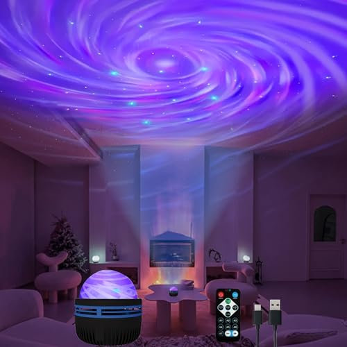 Proiettore di stelle LED, lampade notturne ricaricabili USB, DMX, suono attivo, 7 modalità per decorare la stanza