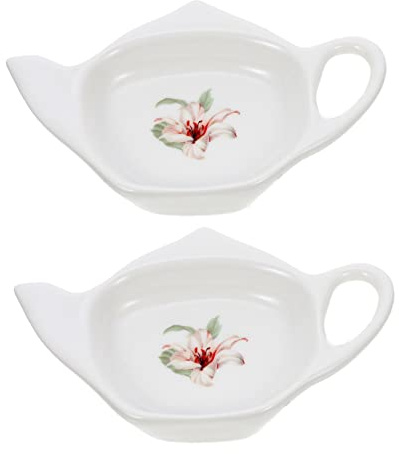 CLISPEED 2pièces Porte-sachets De Thé Céramique avec Plateau De Rangement pour Sachets De Thé à Usage Domestique Ou Professionnel