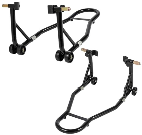 2PCS Paddock Stand Motorcycle Rear Heavy Duty Rear Motor Bike Workshop Pit Motorcycle Paddock Stand Back Wheel Lift Chock for Lifting The Bike (Black)