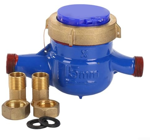 Contatore per acqua DN15 per giardino e uso domestico, con alta sensibilità, copertura in vetro temper, interfaccia resistente alla ruggine e guarnizione sicura per manomissione