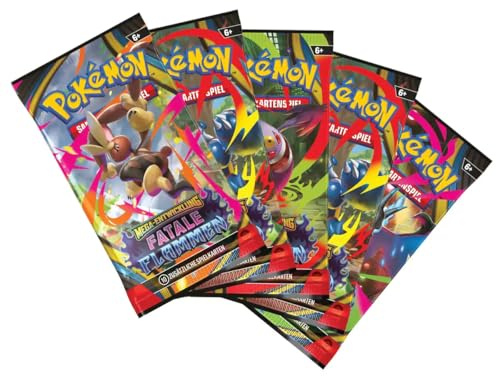 Pokemon Mega Entwicklung – 5 Fatale Flammen Booster Packs - Deutsch NEU & OVP und BB-Toy-Trades-Toploader