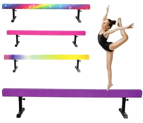 Barra de equilibrio para niños pequeños, 180 cm | Dispositivo de entrenamiento estable ajustable a 5 alturas para niños interior y exterior