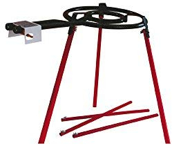 Vaello 750300 Set 3 Gambe Quadre In Metallo Per Fornello Paellera Rosse, Cm 1.5 x 65 H