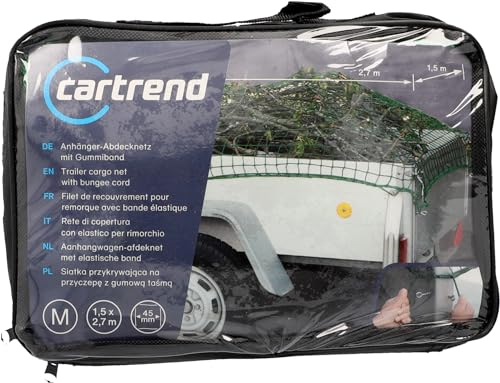 CARTREND Unitec 10303 - Rete di Copertura per rimorchio, con Nastro in Gomma, 1,5 x 2,7 m
