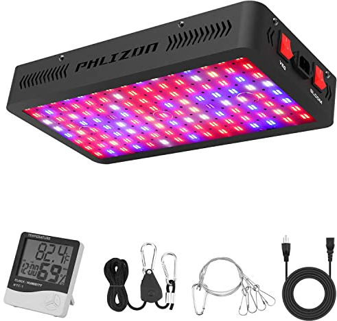Phlizon 1200W LED Grow Light Full Spectrum Daisy Chain Plants Light Double Switch Grow Led pour plantes d'intérieur Veg and Flower-1200W