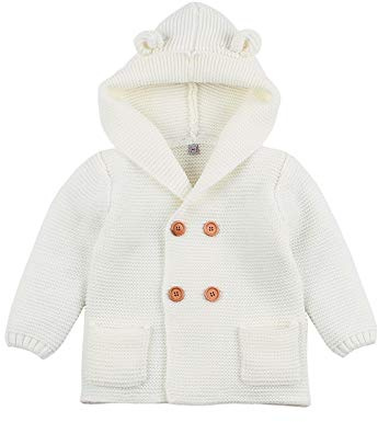 VICROAD Baby Cardigan Hooded Coats Boys Girls Knitted Jackets Warm Sweater Outwear