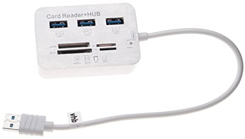 vhbw SD Kartenleser USB Hub für Speicherkarten, Smartphone, PC u.v.m.