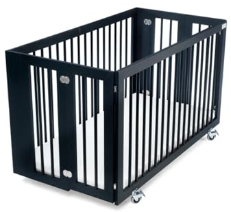 Edward Bed & Bath klappbares Gitterbett mit Rollen, 60x120 cm, inklusive 6 cm Schaumstoffmatratze, bequem, stabil und sicher, EU-zertifiziertes Klappbett, hochwertiges faltbares Babybett (Schwarz)
