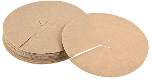 PATIKIL 5.4 OD Mantillo Anillo, 12 Paquete Redondo No-Tejida Tela Estera Planta Protección Cubierta Jardín Barrera, Beige