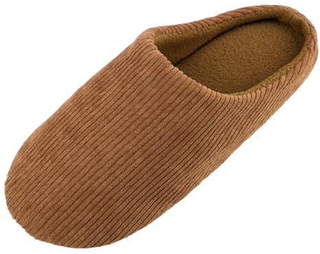 Knixmax Women Comfort Memory Foam Slippers Lightweight Warm Winter Slipper Soft Anti-Slip House Shoes for Indoor Hotel Guest Brown 6.5/7UK - 40/41EU
