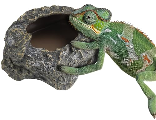 Navaris Wurmfutterschale für Reptilien - Futter- & Wasserschale für Reptilien - Schildkröten Zubehör - Terrarium Zubehör - Bartagamen Zubehör - Einfache Reinigung