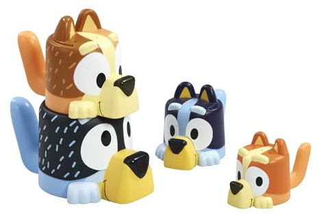 Tomy Toomies - Tazze da bagno per bambini, bandito, bingo e bluey - Tazze estraibili e impilabili per il bagno - con licenza ufficiale Bluey - Giocattoli da bagno per bambini per +18 mesi