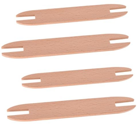 EXCEART DIY Weaving Loom Craft Kit - Includes 4Pcs Wooden Shuttle Sticks and Knitting Needles - Hand Loom Sticks for Scarf - Sweater - Tapestry - Cross Stitch Kits - Knitting Accessories -