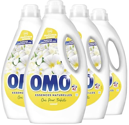 OMO - Lessive liquide Oui pour Tahiti - 210 lavages - Monoi - propreté éclatante & parfum longue durée aux essences naturelles (lot de 5x42)