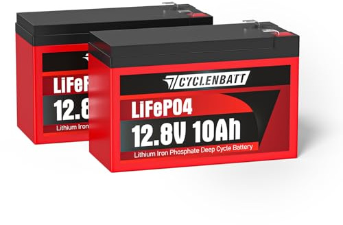 CYCLENBATT 2 Pack 12V 10Ah LiFePO4 Lithium Battery, UL Certified