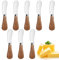 Clarmonde 8 PCS Cheese Knives Set with Wooden Handle, Butter Cutter, Mini Stainless Steel Cheese Fork Knives Shovel for Cheese Slicer, Cake, Dessert and Butter Cutter