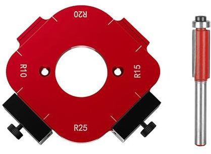 Gabarit De Rayon d'Angle Pour Le Travail Du Bois,Pochoirs De Routeur à Gabarit De Rayon R10 R15 R20 R25,Gabarit De Routage De Rayon De Demi,Fraise Affleurante,Pour Tables Chaises Cadres Bois