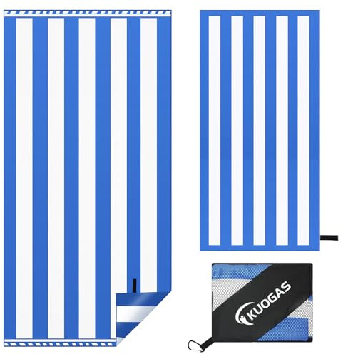 KUOGAS Toalla Playa XXL 90×180 cm, Toalla Grande de Microfibra de Secado RáPido, Toalla de BañO Sin Arena, Manta de Playa Mujer (Azul Profundo)