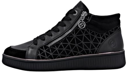 Remonte Baskets hautes D2E70 pour femme, noir, 38 EU, Noir, 38 EU