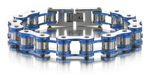 LAFATINA Bracciale a catena moto Bracciale a catena in acciaio inox Bicicletta Uomo Bicicletta Bracciali a maglie lucide per uomini donne