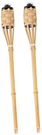 SEWACC 2pcs Bamboo Garden Torch Light Decorative Halloween Yard Parties