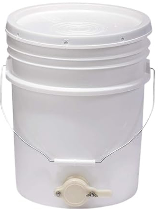 Jiuvaso Seau à Miel 20 L avec Vanne à Guillotine Fournitures pour Apiculteurs Seau à Miel Polyvalent